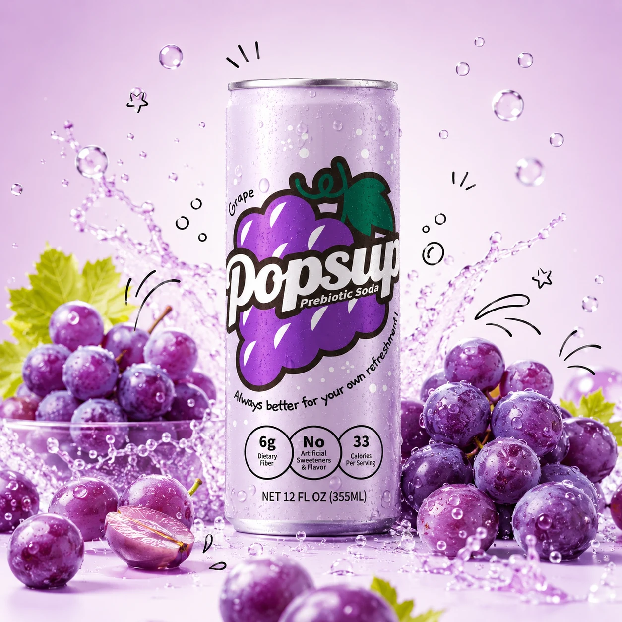 POPSUP Grape can front product image