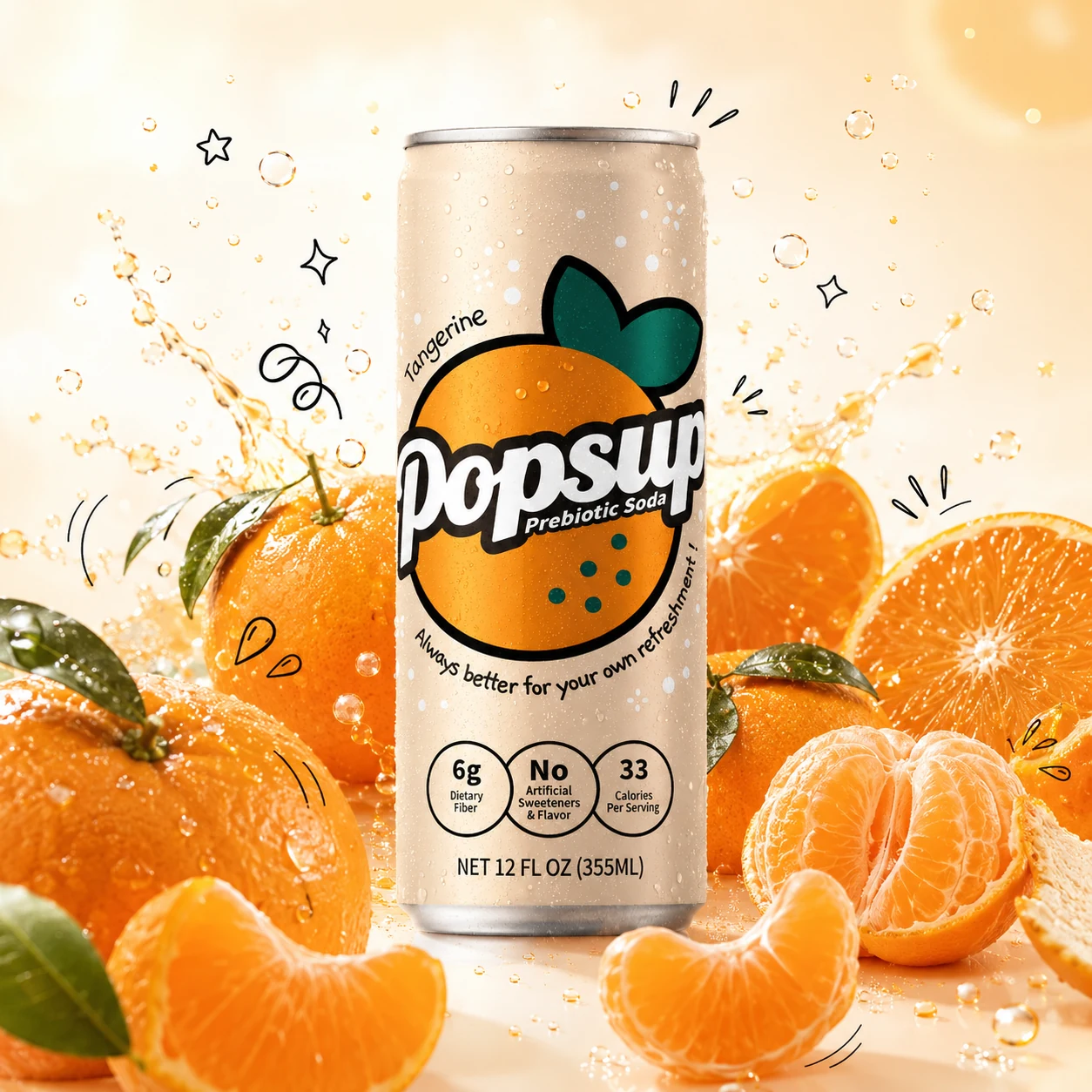 POPSUP Tangerine can front product image